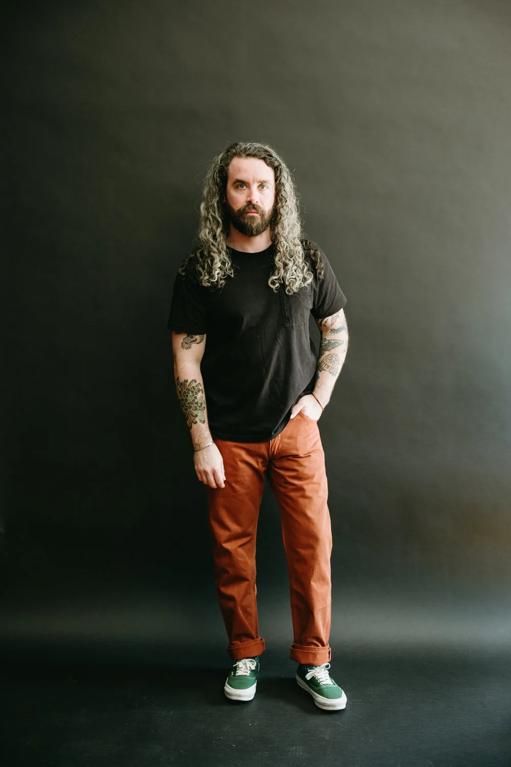 1852S - "Amami Dorozome" Relaxed Tapered Mud Dyed Eastern Jeans - Brown