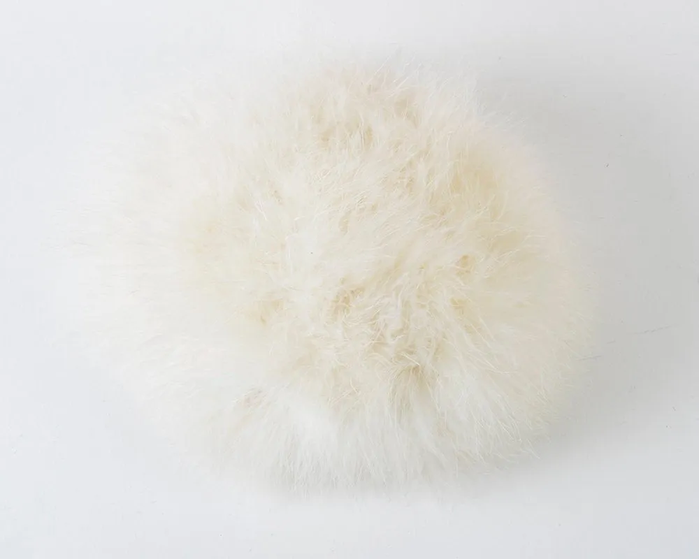 1960s White Marabou Feather Hat and Wrap Set