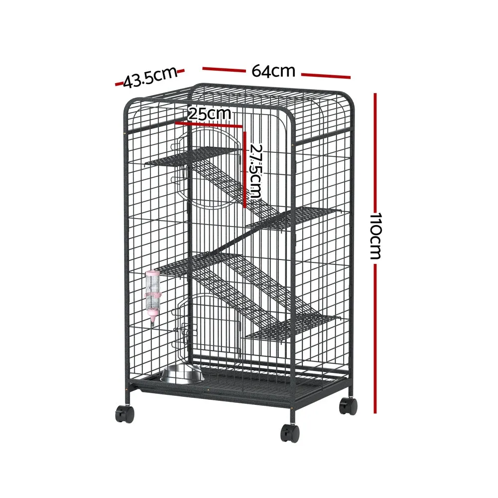 4-Level Metal Pet Cage with Ramps & Wheels - i.Pet