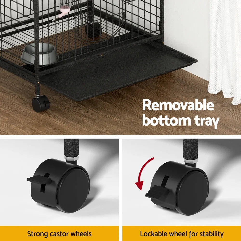 4-Level Metal Pet Cage with Ramps & Wheels - i.Pet
