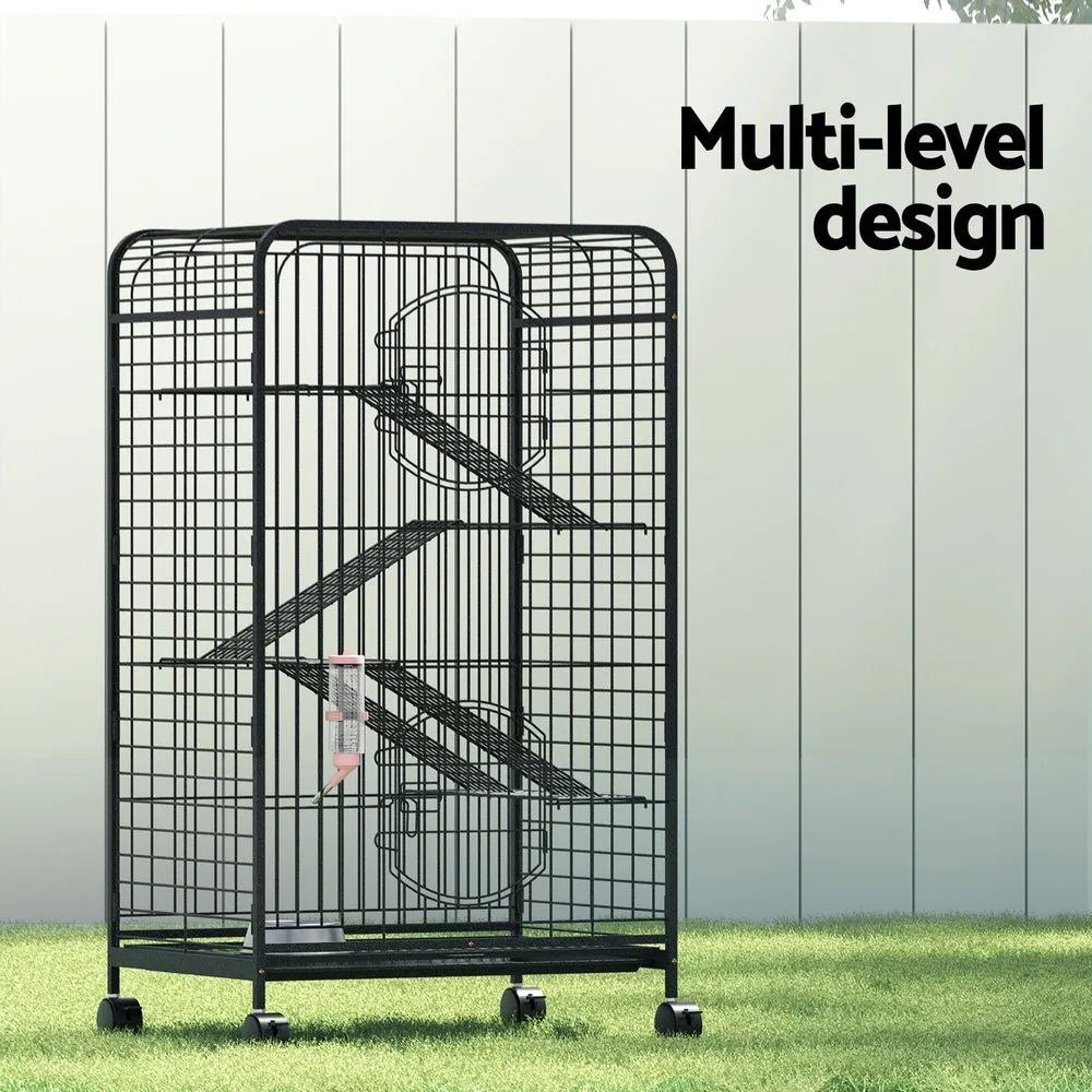 4-Level Metal Pet Cage with Ramps & Wheels - i.Pet
