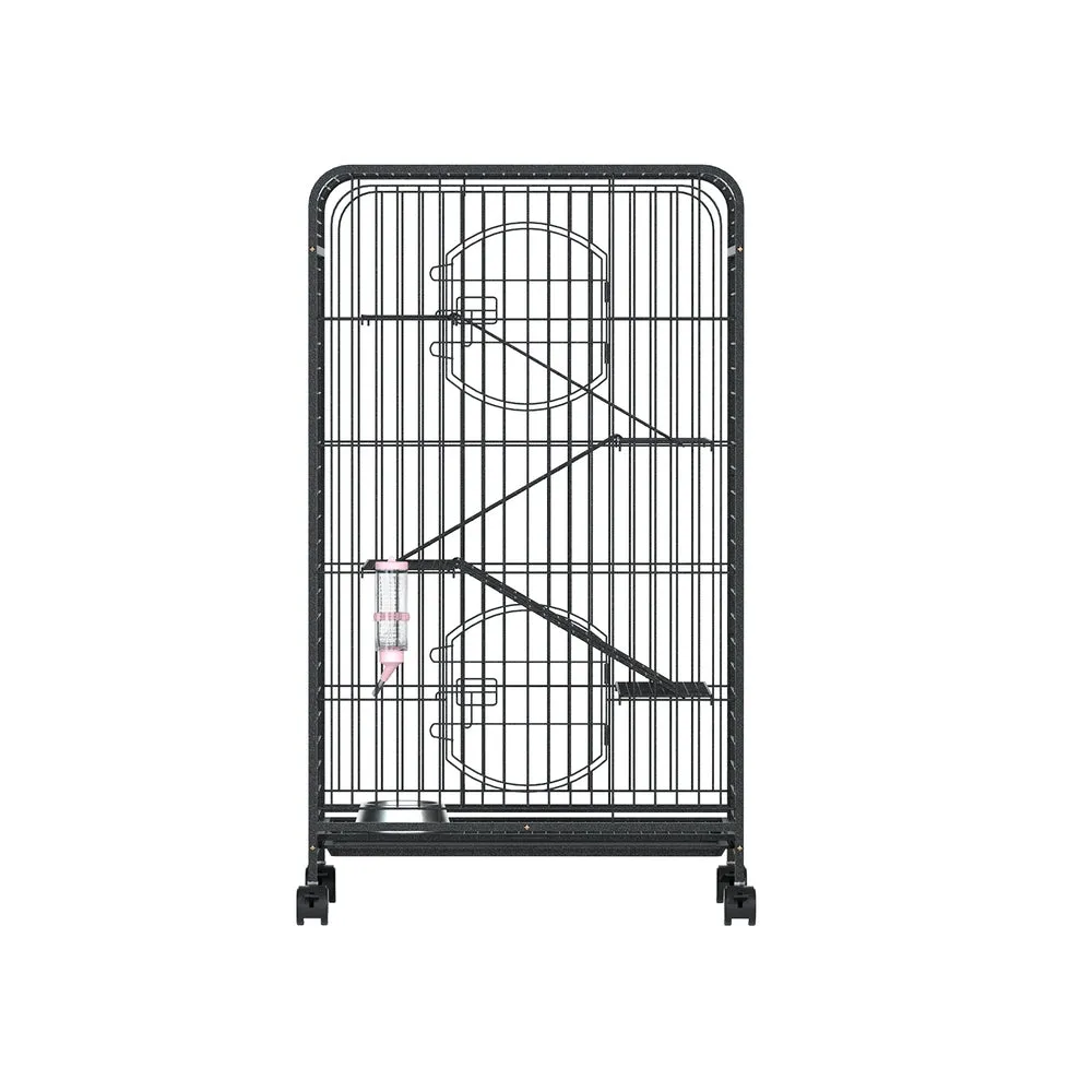 4-Level Metal Pet Cage with Ramps & Wheels - i.Pet