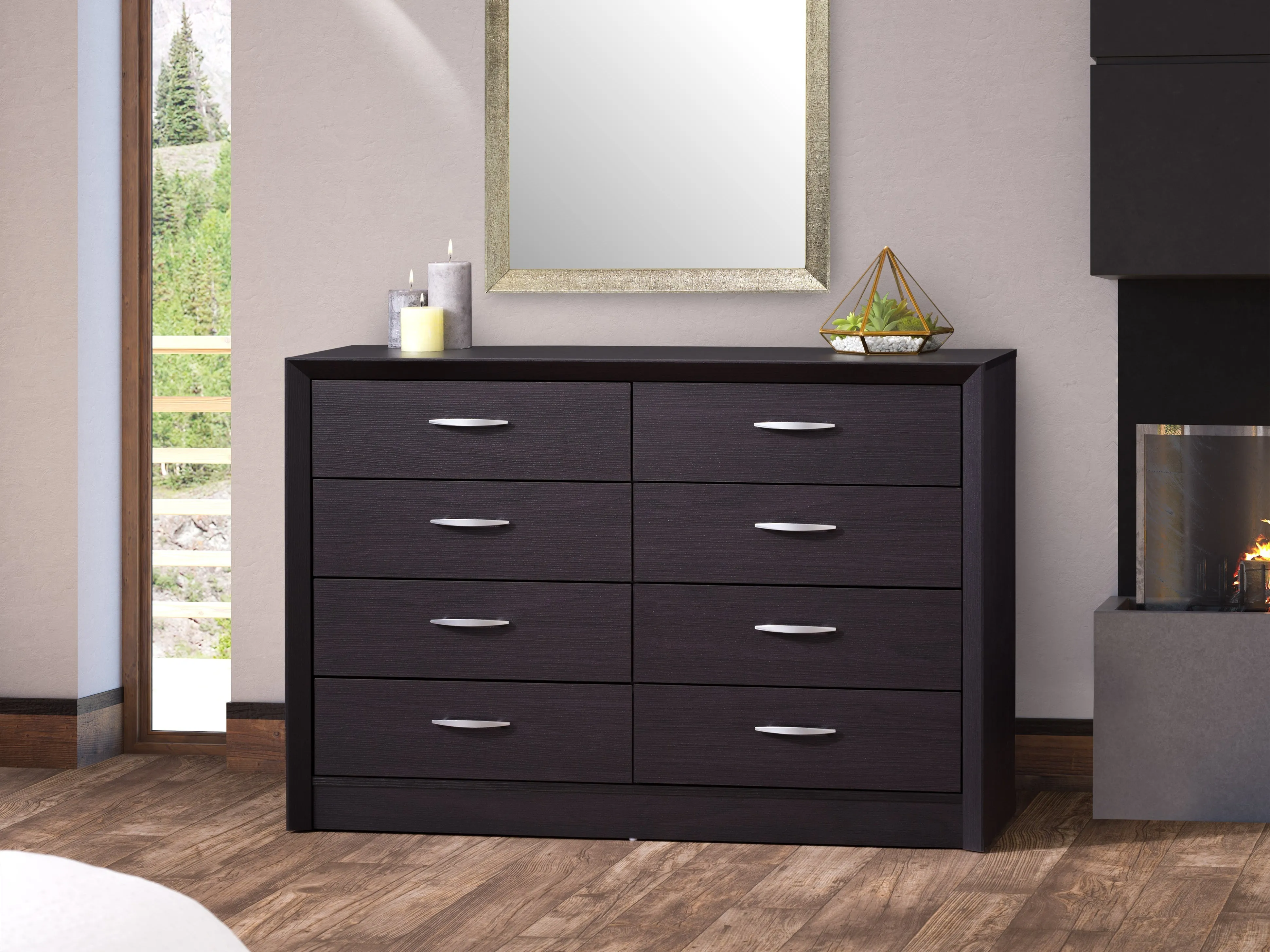 Black 8 Drawer Dresser