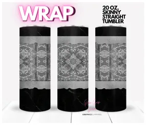Black Velvet - Digital tumbler wrap for 20 oz skinny straight tumbler