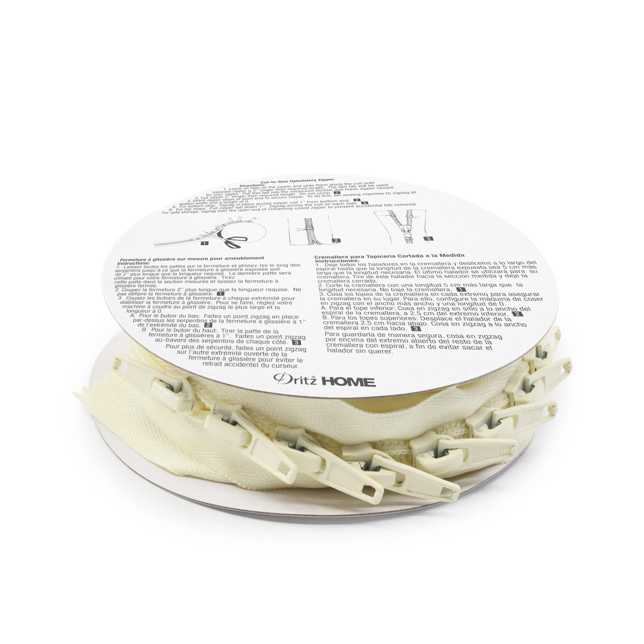 Cut-to-Size Upholstery Zipper, 3-1/4 yd
