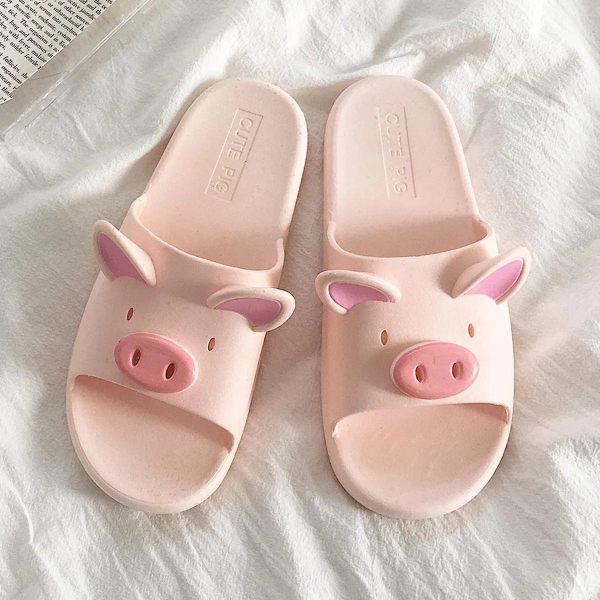 Cute Pink Pig Slides Softie Aesthetic