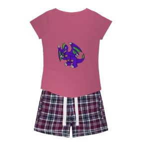 Emiletas Women's Sleepy Tee and Flannel Short