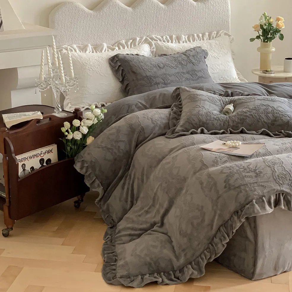 French Milk Velvet Warm Bedding Set