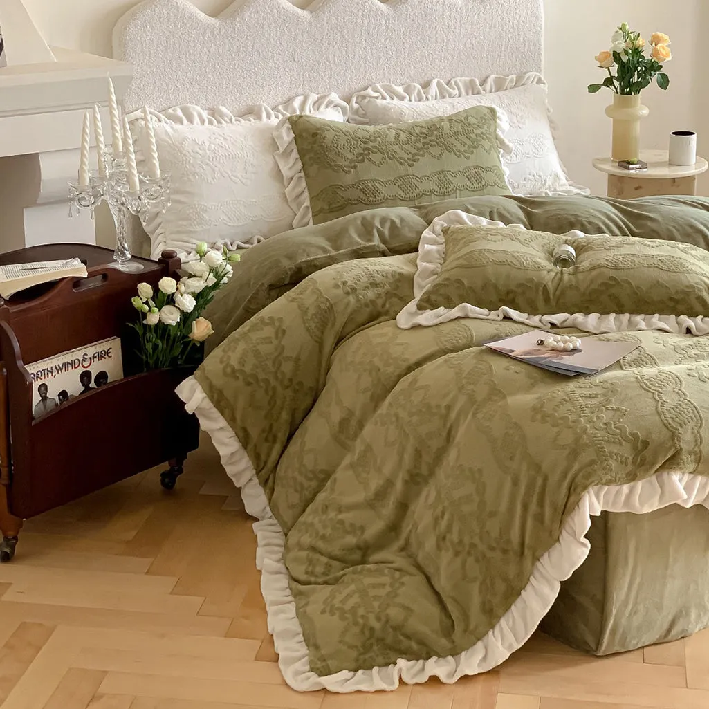French Milk Velvet Warm Bedding Set
