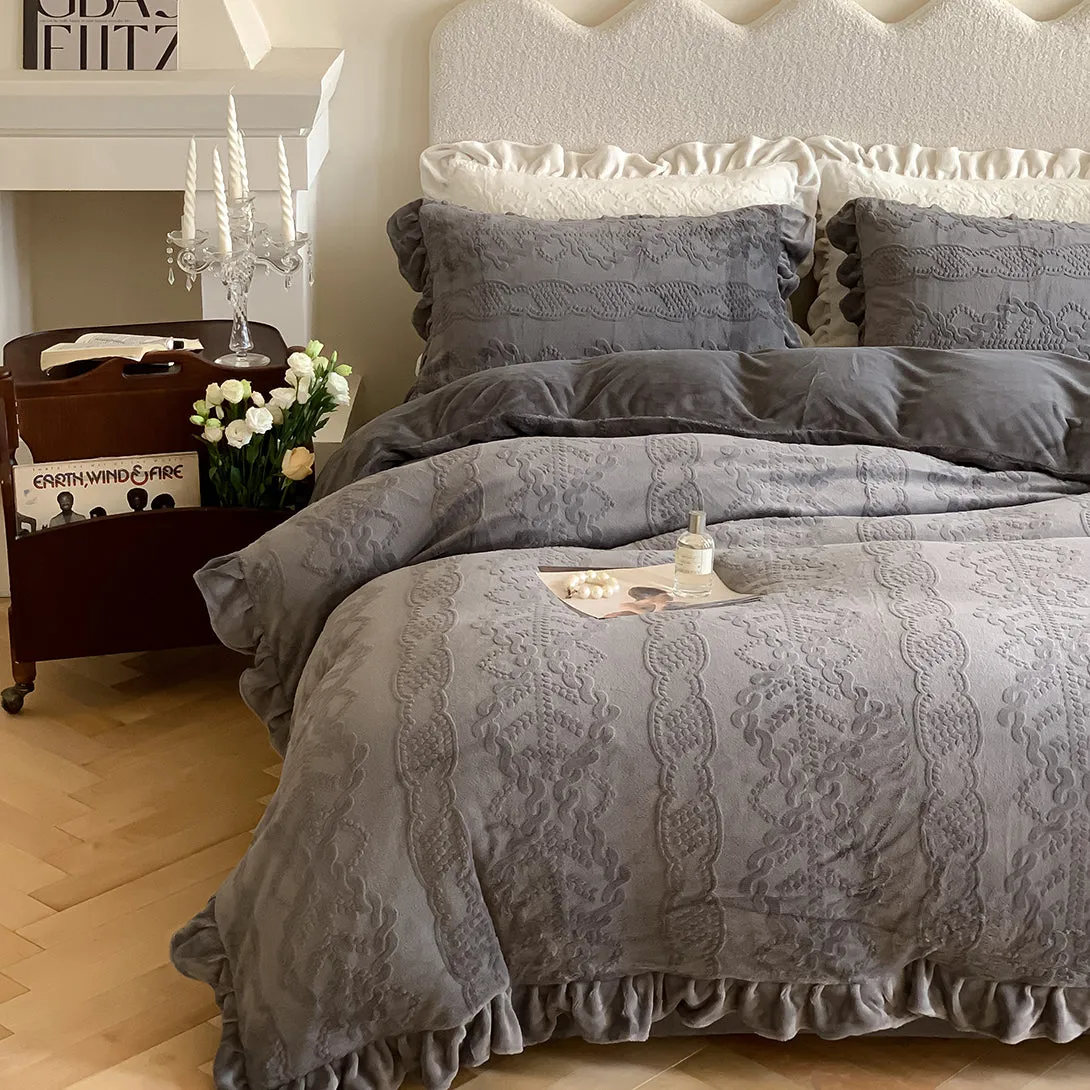 French Milk Velvet Warm Bedding Set