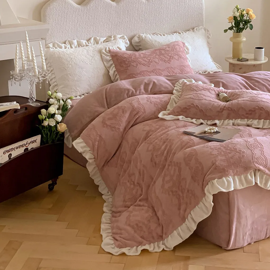 French Milk Velvet Warm Bedding Set
