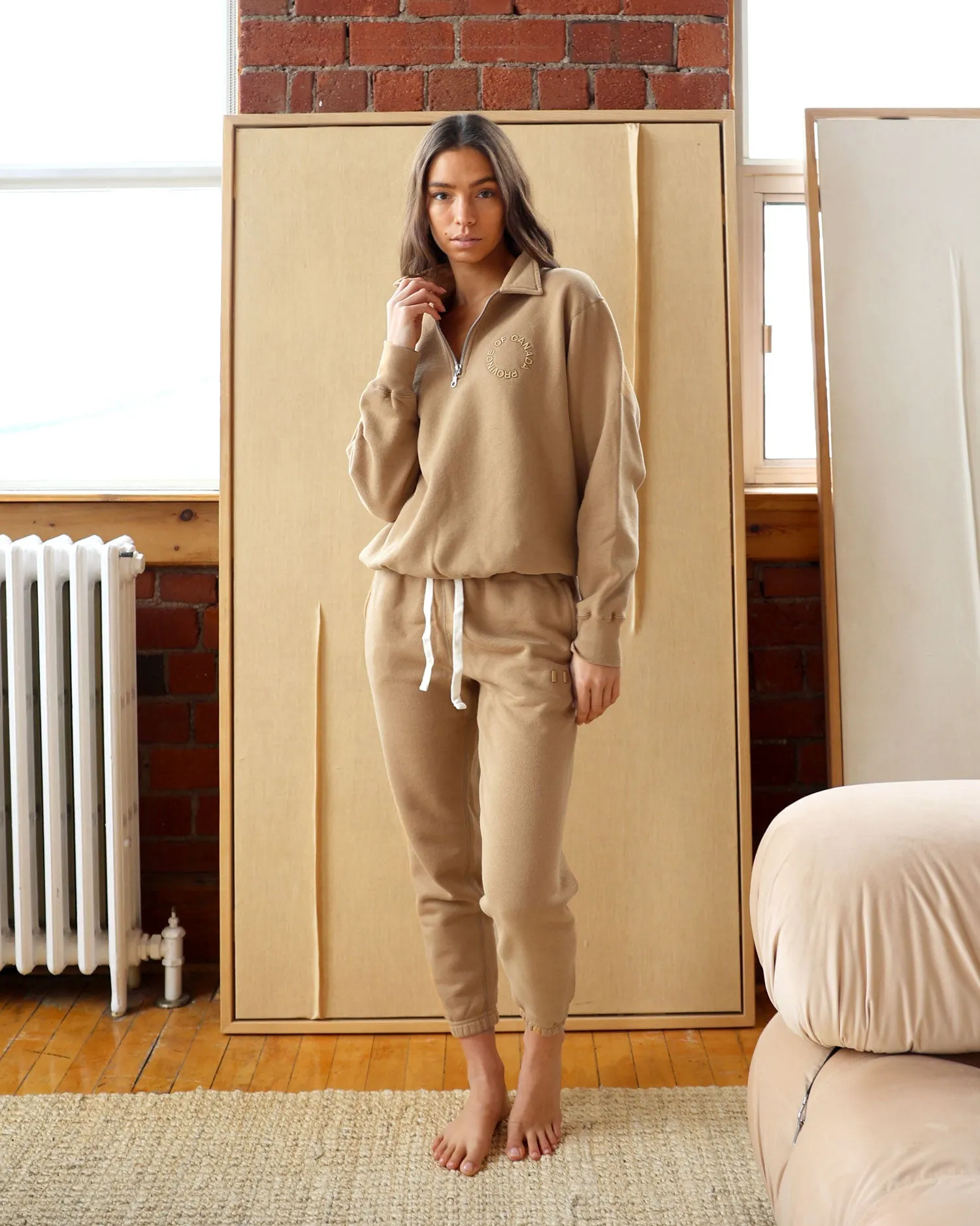 Half Zip Fleece Sweatshirt Dune - Unisex