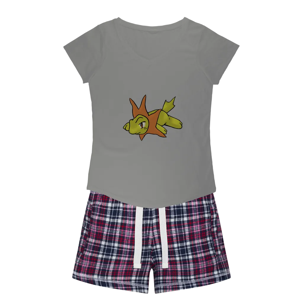 Hedghum Women's Sleepy Tee and Flannel Short