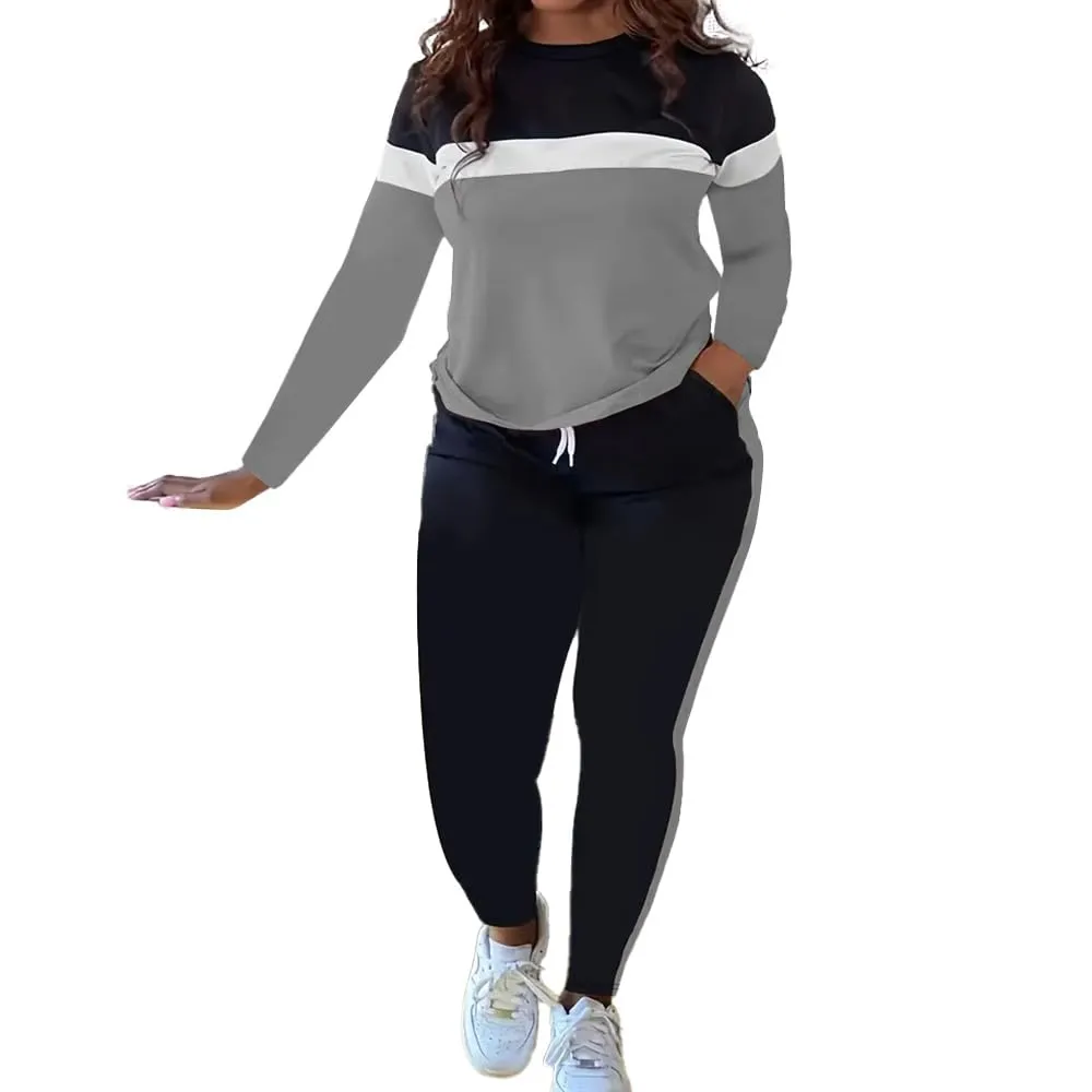 HTD Womens 2 Piece Outfits Casual Sweatsuits Long Sleeve Tracksuit Matching Sets