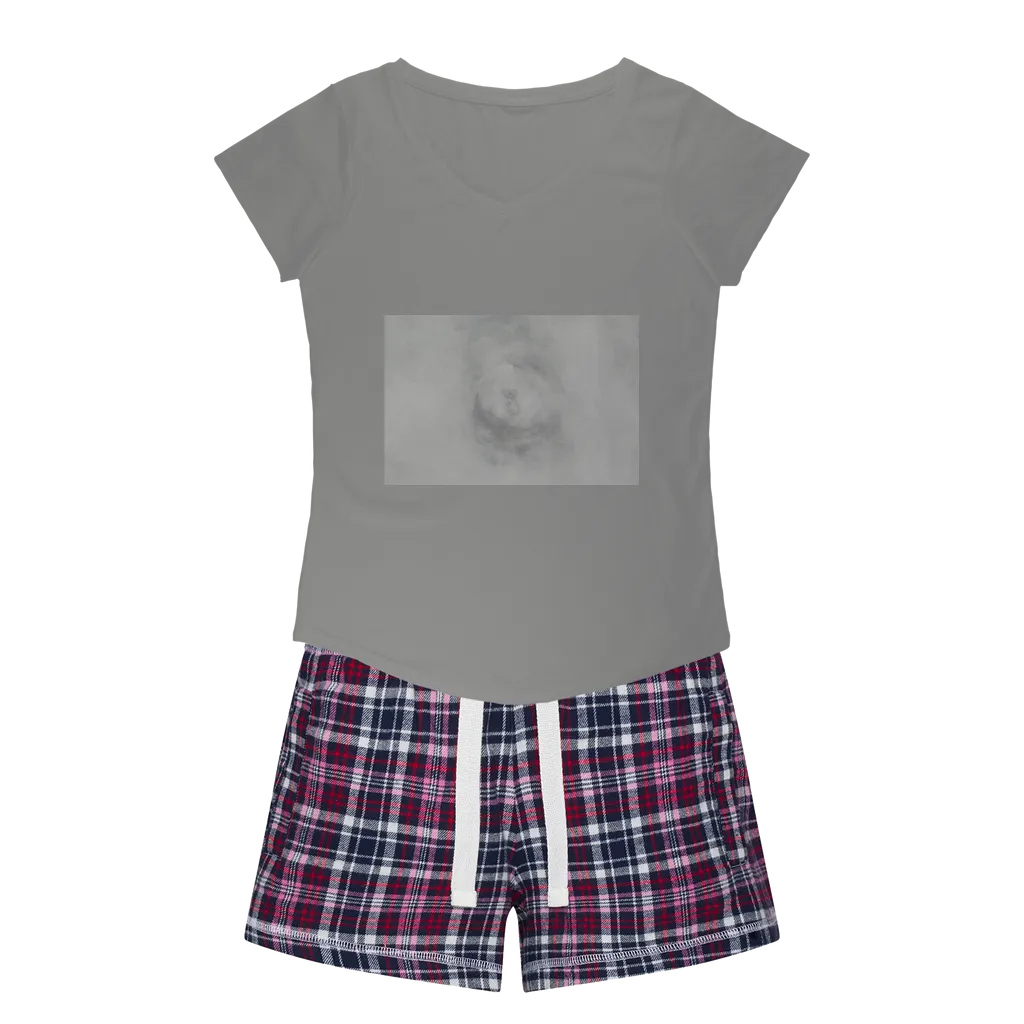 Illusion Women's Sleepy Tee and Flannel Short