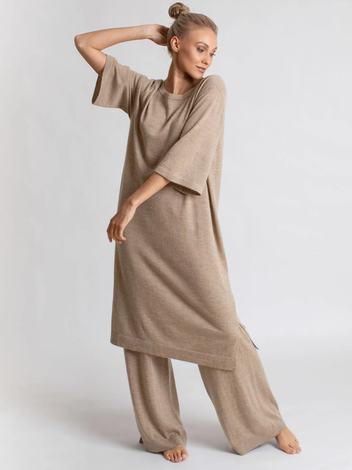 Kashmirbukse "Air pants" - taupe