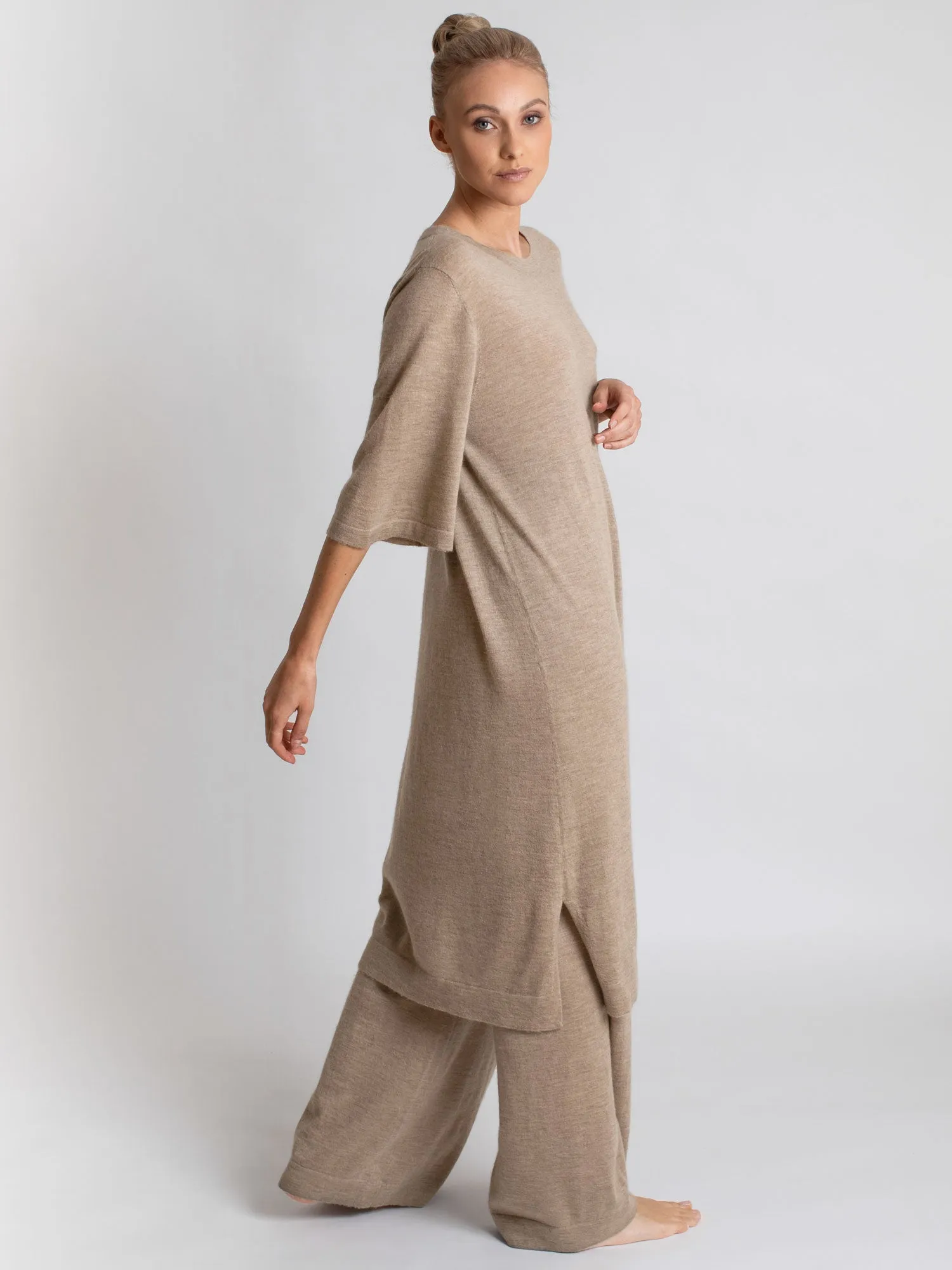 Kashmirbukse "Air pants" - taupe