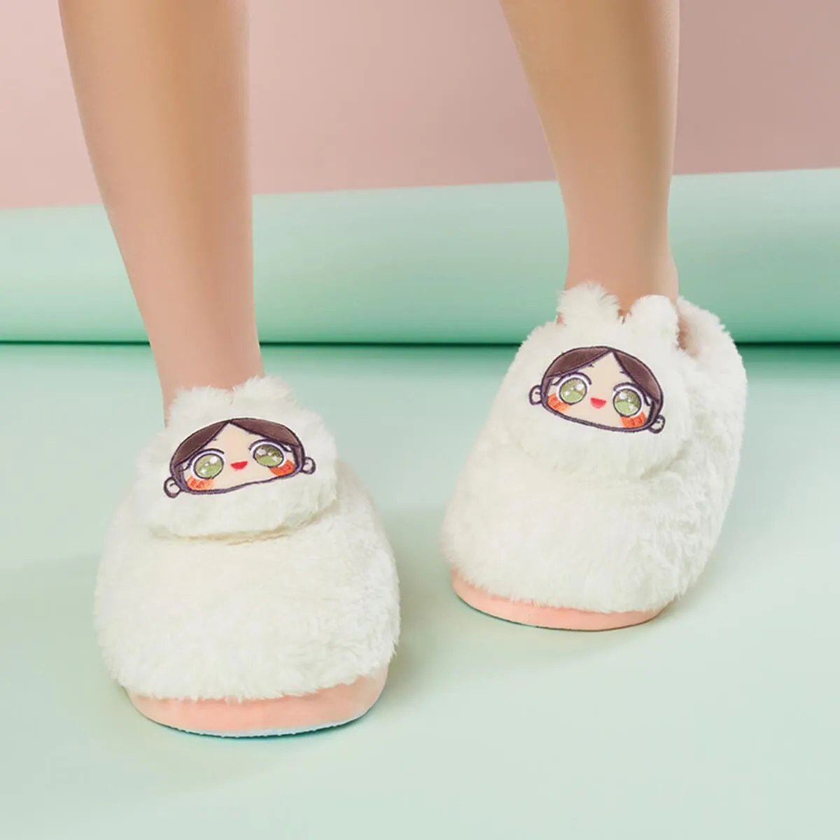 Kawaii Anime Face Slippers Plush