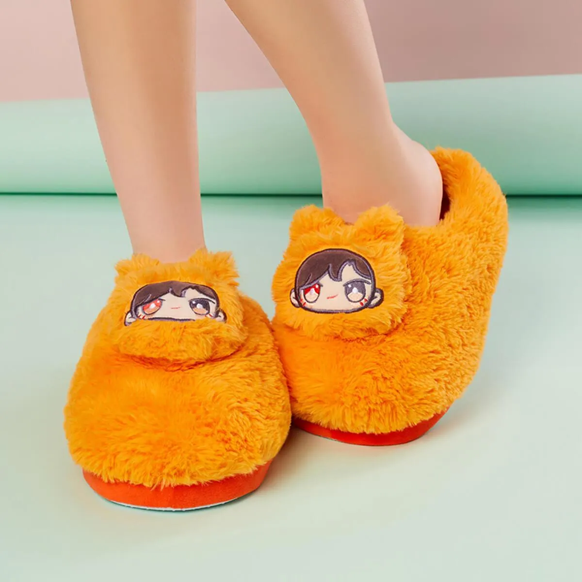 Kawaii Anime Face Slippers Plush