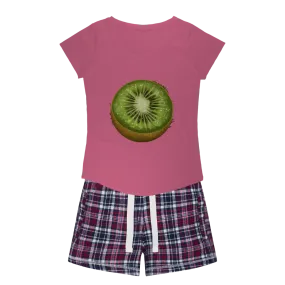 Kiwi Women's Sleepy Tee and Flannel Short