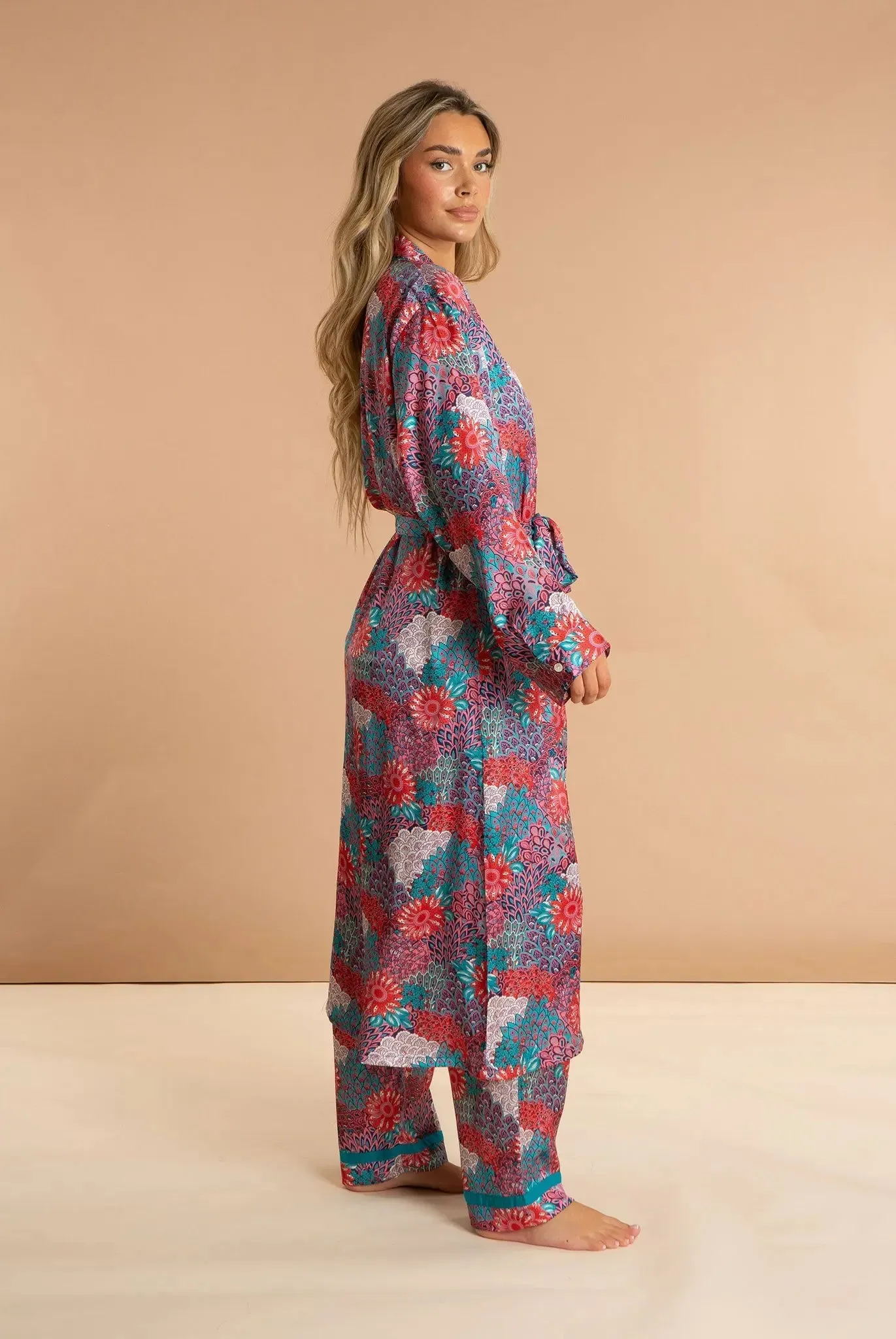 Peacock Women's Satin Robe