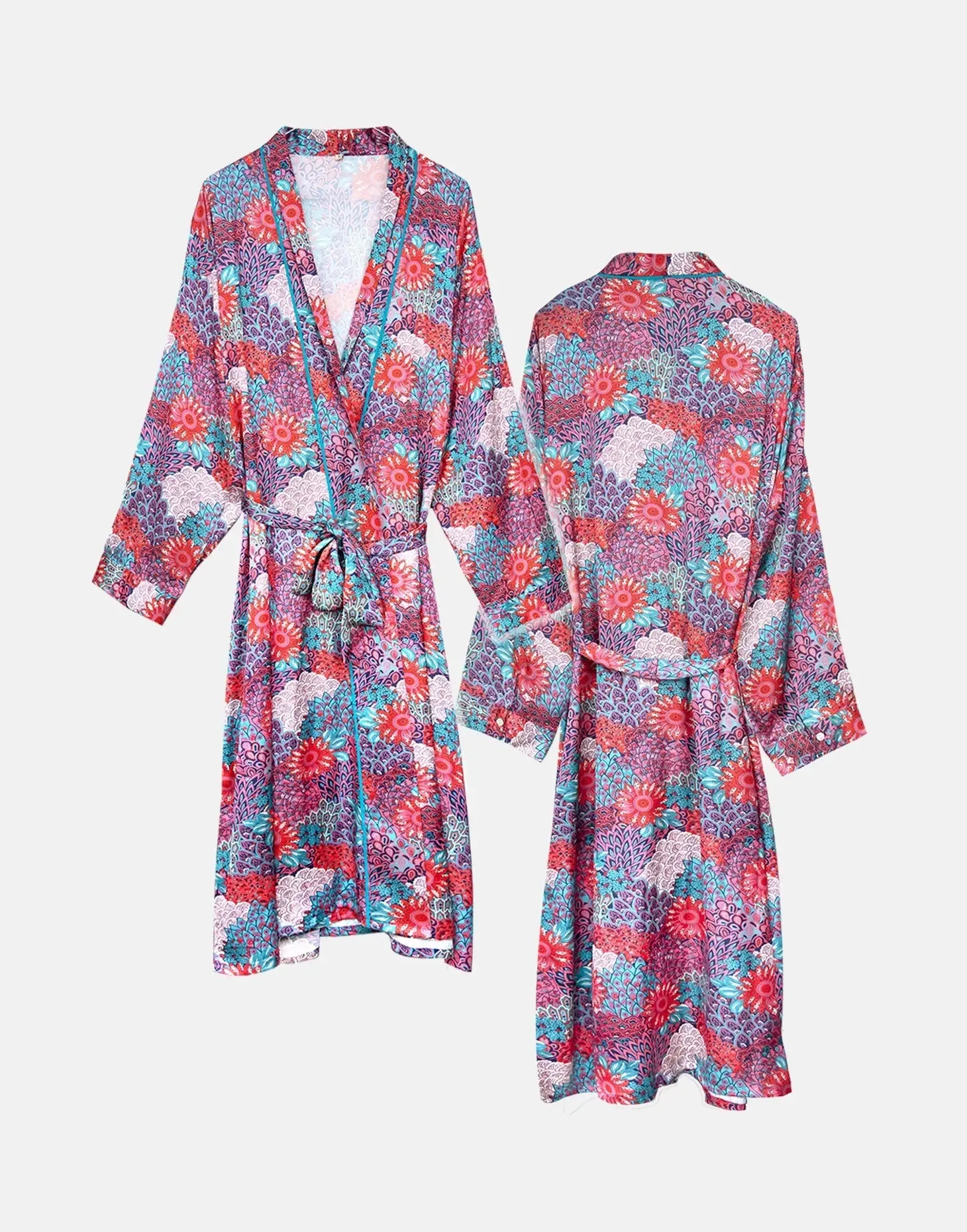 Peacock Women's Satin Robe