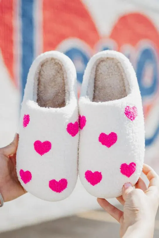Pink Hearts Slippers