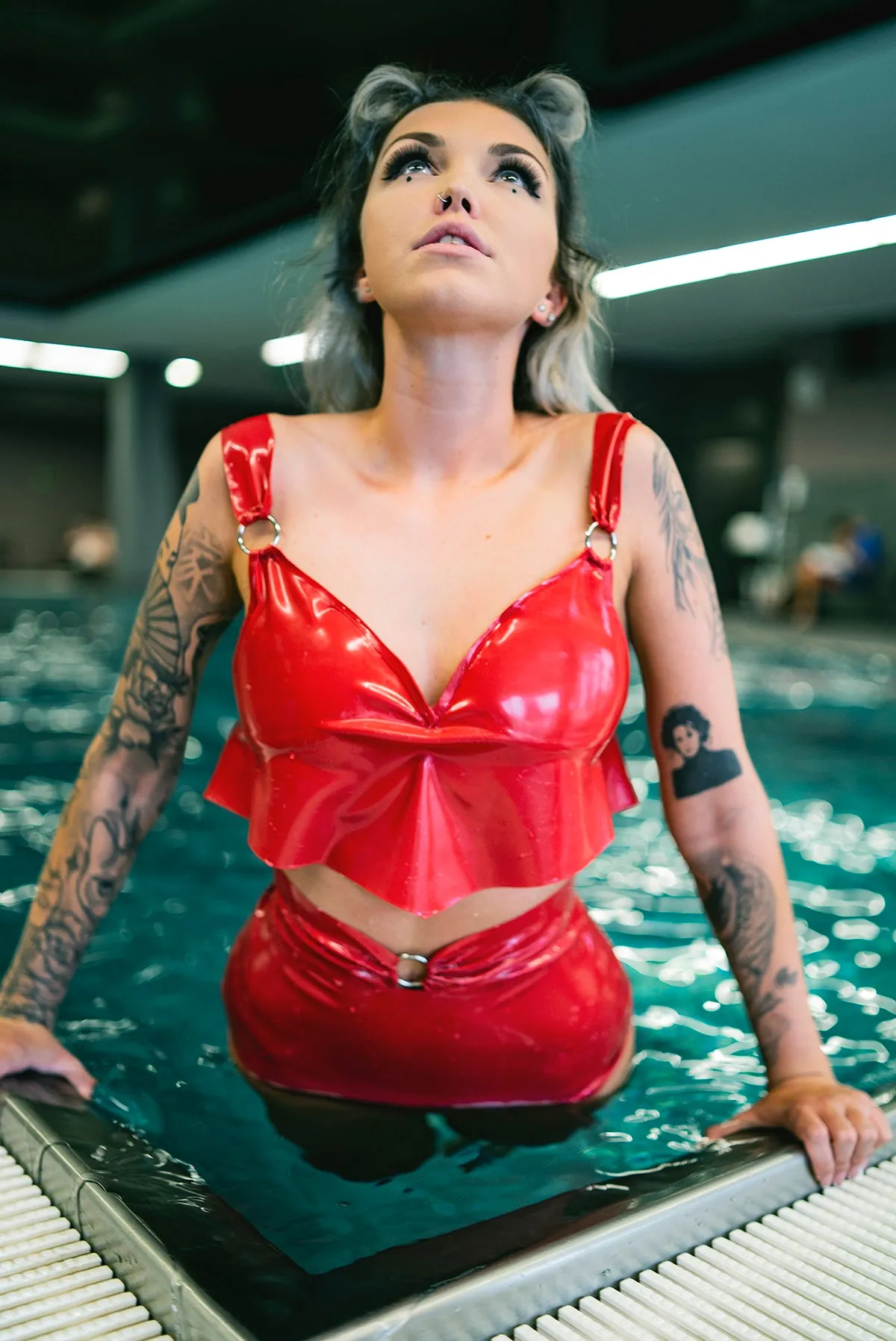 "La Chica" Two-Piece Swimwear High-Waisted Knickers and Push Up Bra with O-rings