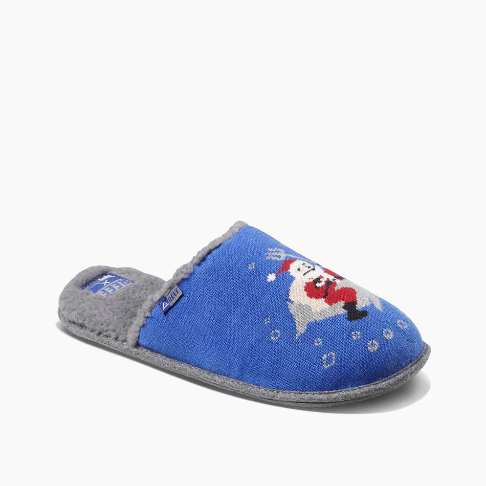 Reef Mens Tipsy Elves Slippers Sharky Santa