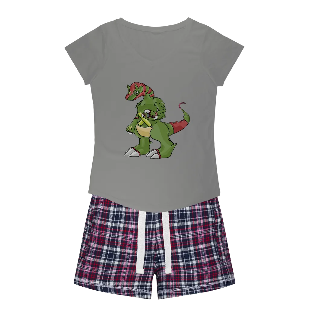 Toxicann Women's Sleepy Tee and Flannel Short