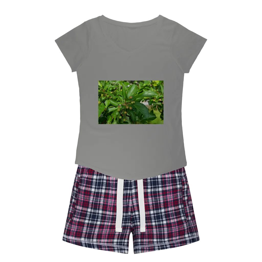 Tree with Seeds Women's Sleepy Tee and Flannel Short