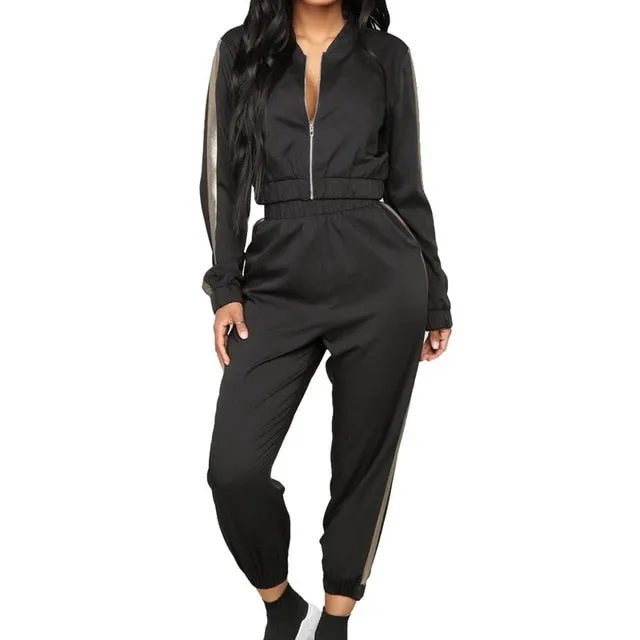 Women Sports Sets Long Sleeve Autumn Fashion Tracksuit Sweatsuits Gym Fitness Casual Jogging Sweatpants Zipper Suit