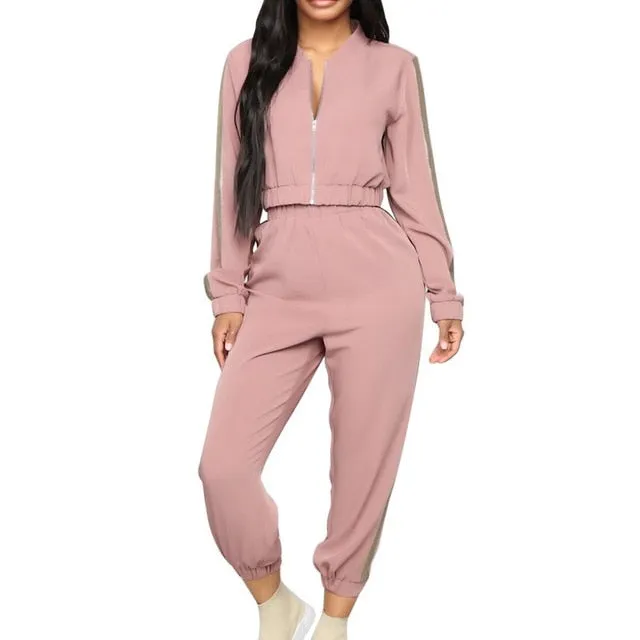 Women Sports Sets Long Sleeve Autumn Fashion Tracksuit Sweatsuits Gym Fitness Casual Jogging Sweatpants Zipper Suit