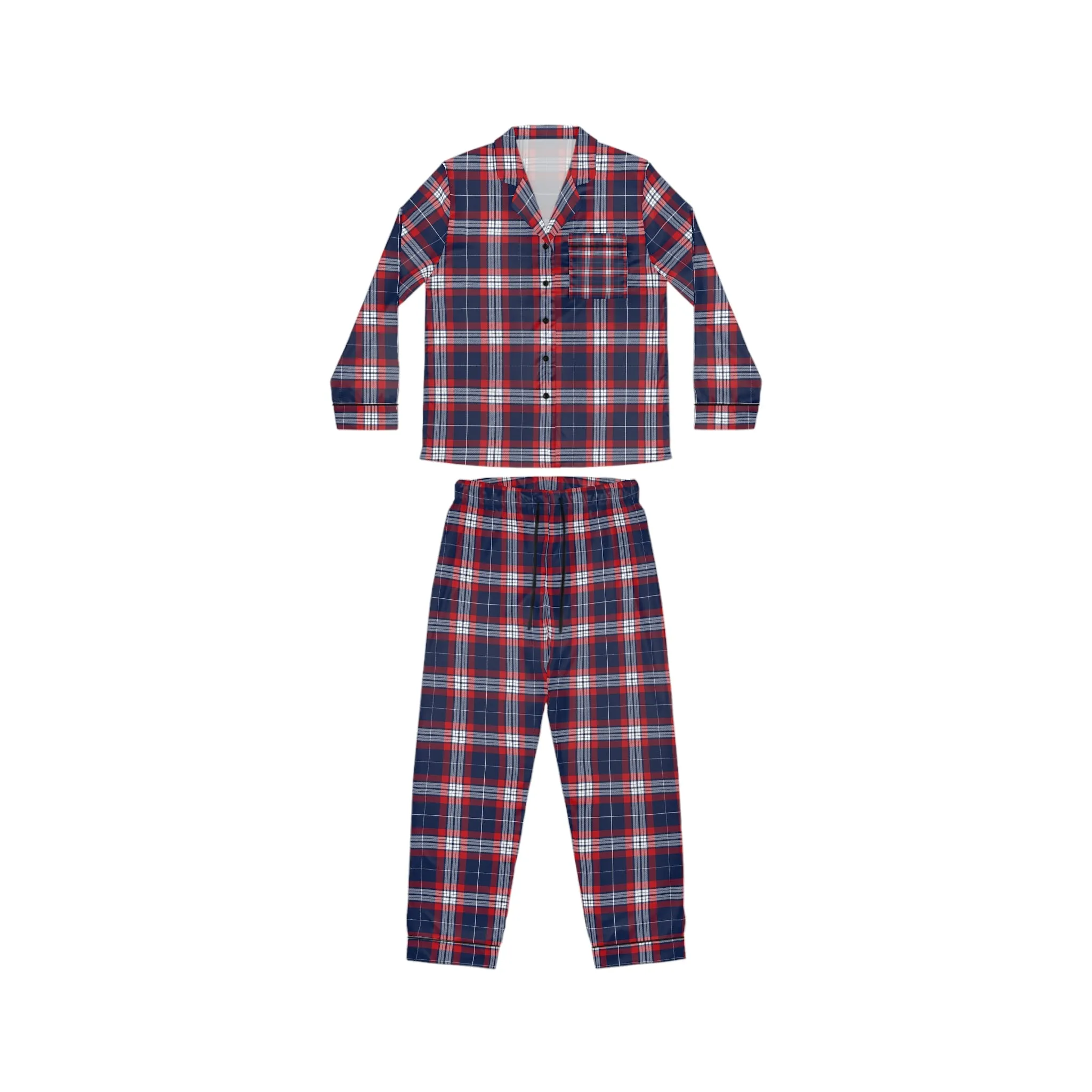 Women's Satin Pajamas - RWB Plaid