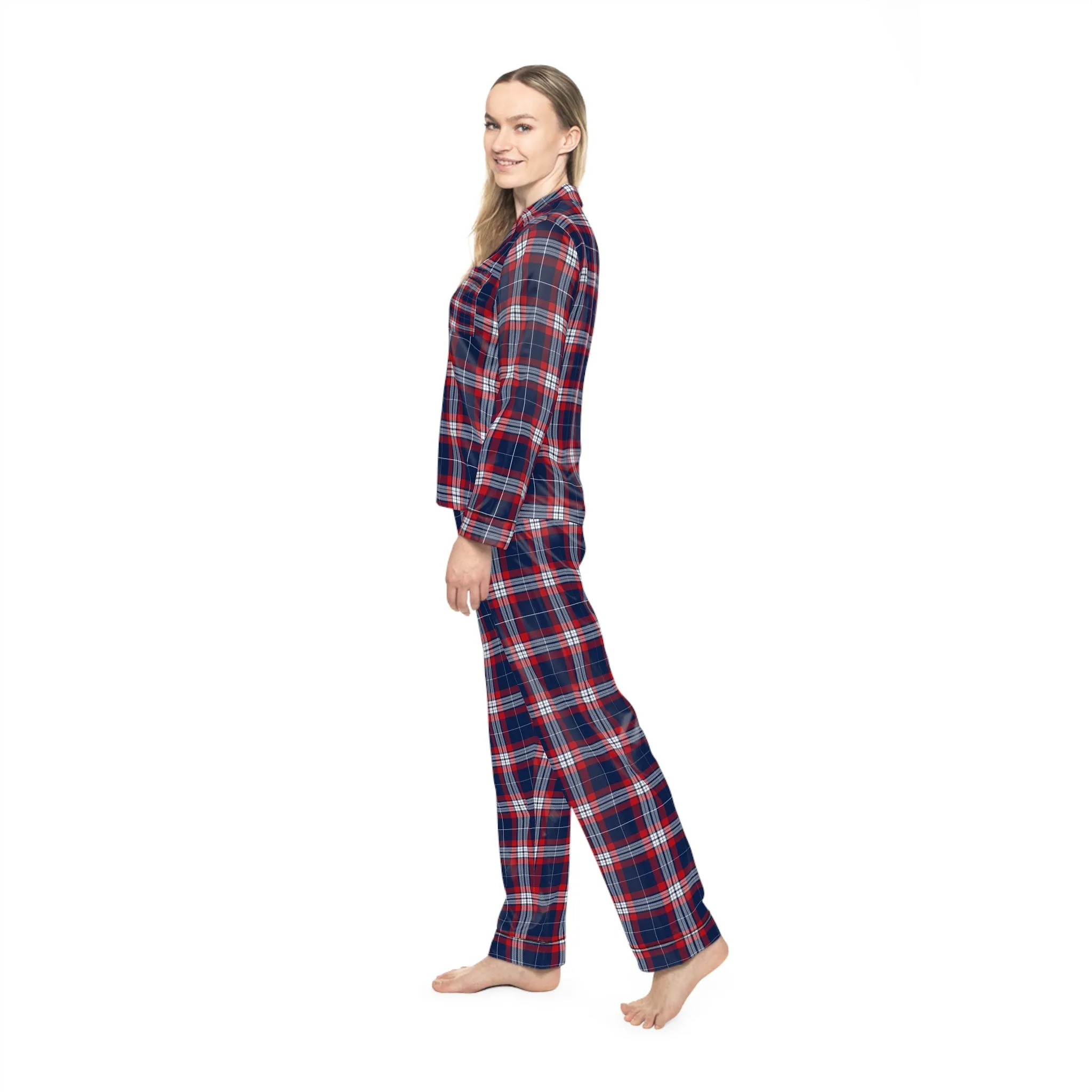 Women's Satin Pajamas - RWB Plaid